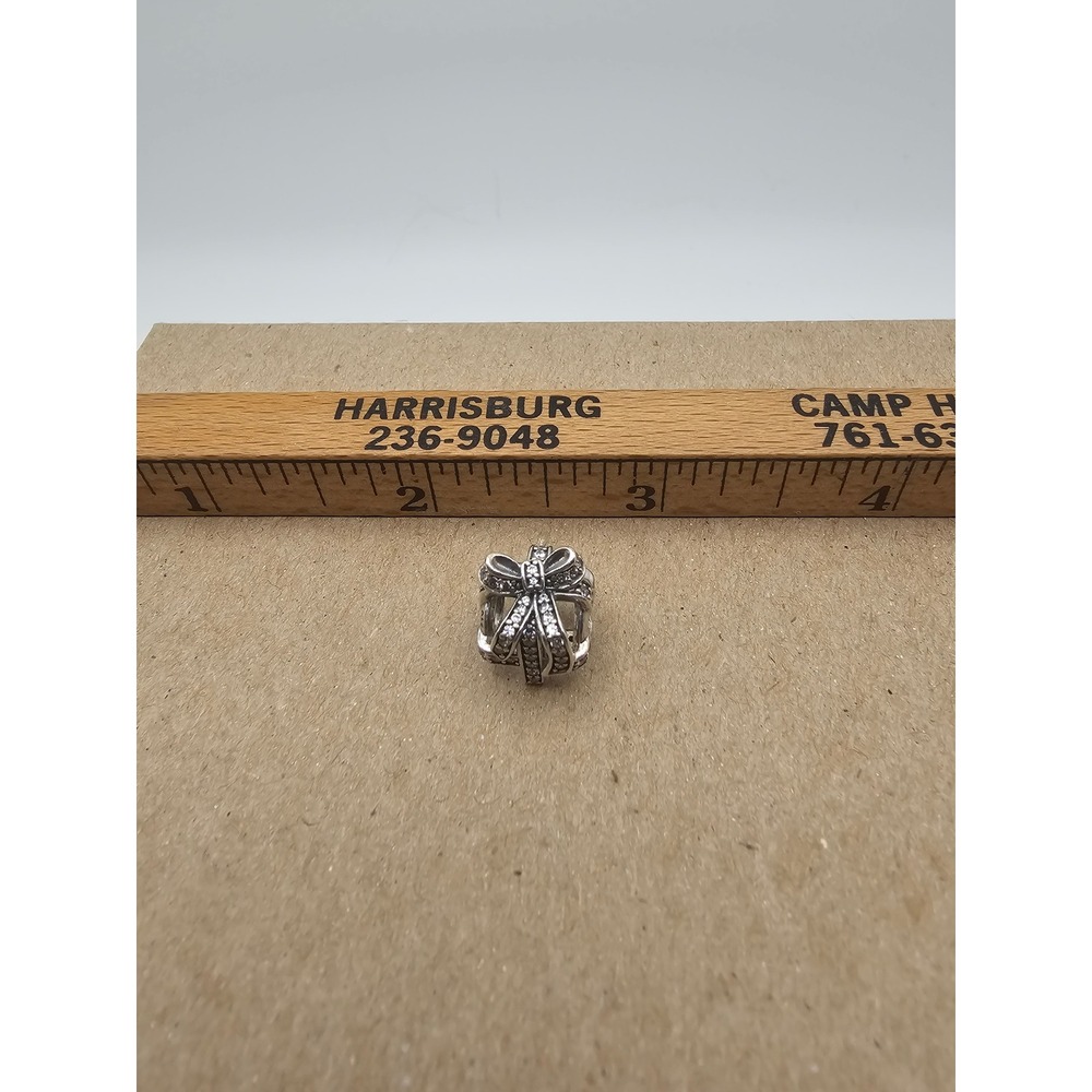 Pandora Sparkling Bow Gift Box Charm Sterling Silver Cubic Zirconia 791247CZ